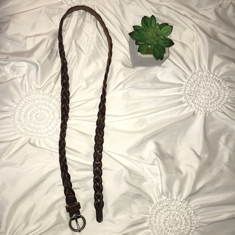 Braided Faux Leather Brown Belt